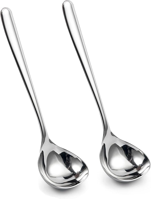 IMEEA 8-Inch Stainless Steel Sauce Ladle with Long Handle, Small Serving Ladle for Gravy, Dressing & Toppings, Set of 2 by IMEEA