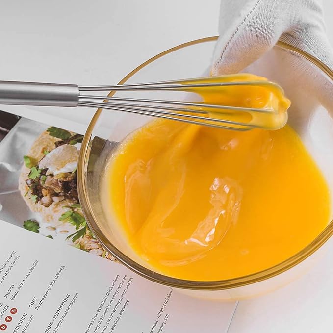 2 Pcs Mini Whisk, Stainless Steel Skinny Egg Beater Whisk for Blending, Whisking, Beating, or Stirring - Image 5