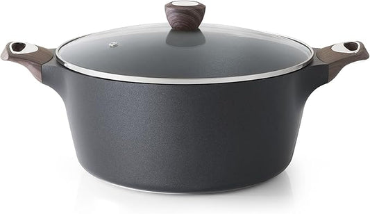 SENSARTE Nonstick Stock Pot with Lid, 2.6/4.5/6.6/8.5 QT Soup Pot Casserole Pot, Healthy Pasta Pot, Large Deep Cooking Pot, Big Sauce Pot Stew Pot, Induction Compatible, PFOA PFOS APEO Free, Black by SENSARTE