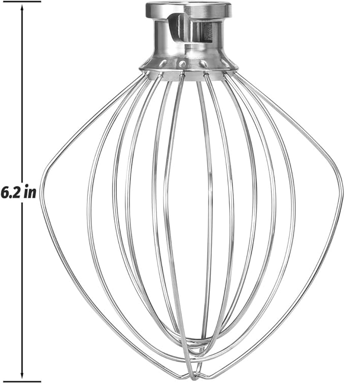 K45WW Dishwasher Safe Whisk Attachment Fits 4.5 Quart and 5 QT KitchenAid Tilt-Head Stand Mixer Stainless Steel 6 Wires Whip for Egg Heavy Cream Beater, Cakes Mayonnaise - Image 6