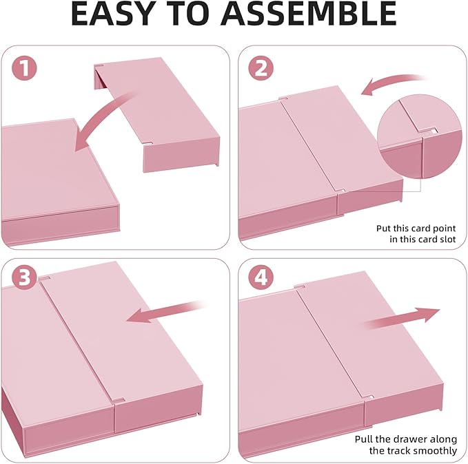 Marbrasse Expandable Desk Drawer Organizer, Clear Plastic Drawer Organizer Tray with 10 Adjustable Compartments, Desk Organizers and Accessories, 5 Drawer Dividers for Office Supplies, Makeup (Pink) - Image 6