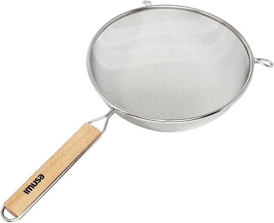 IMUSA USA Wood Stainless Steel Strainer Handle 8-Inch by VisitIMUSA