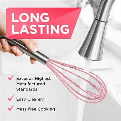 Silicone Whisk Set - Non-Scratch - Pink - Image 5