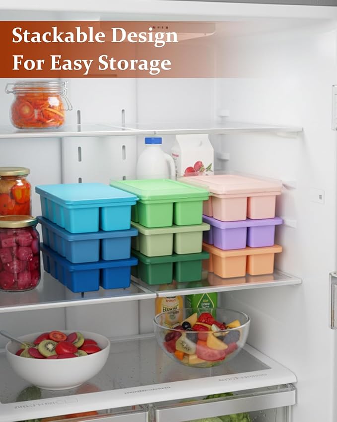 Large Silicone Ice Cube Trays with Lids, ZDPMK 3 Pack Large Ice Cube Molds for Whiskey, Easy-Release 2 Inch Square Big Ice Cube Molds for Freezer, Cocktails, Iced Coffee, Baby Food, Dishwasher-Safe - Image 7