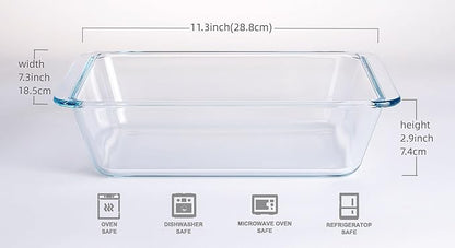 Deep Clear Glass Baking Dish, Rectangular Tempered Glass Baking Pan, The Larger casserole dish. -2.3 Liter