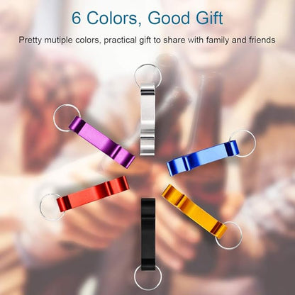 Mcyye 6PCS Colorful Mcyye Beer Bottle Openers, Premium Metal Keychain Bottle Opener, Beverage Bottle Opener for Men, Women, Small and Practical, Easy to Carry, Open the Lids of Beer Bottle Easily - Image 5