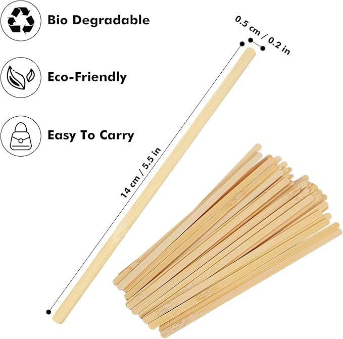 100pcs Wood Coffee Stirrer Sticks, 5.5 Inch Wooden Swizzle Stick Beverage Mixer, Eco Friendly Long Stirrer Stir Sticks for Mixing Cocktail Hot Chocolate Drinking Tea - Image 4