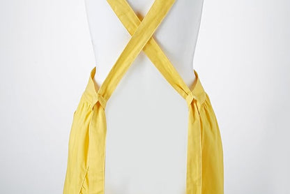 Hyzrz Retro Adjustable Ruffle Aprons with Pockets for Women Girls Vintage Cross Back Pinafore Dress Maid Costume Apron
