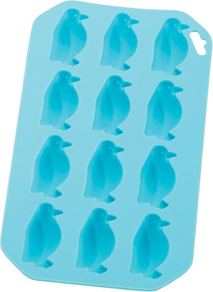 HIC Kitchen Silicone Penguin Ice Tray, Non-Stick, Makes 12 Penguins
