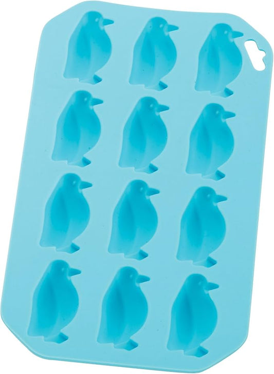HIC Kitchen Silicone Penguin Ice Tray, Non-Stick, Makes 12 Penguins