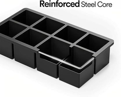 Ice Cube Molds – 2-Pack Silicone Trays for 8 Large Square Cubes – Slow-Melt Ice for Whiskey, Cocktails, Coffee & More - Image 6