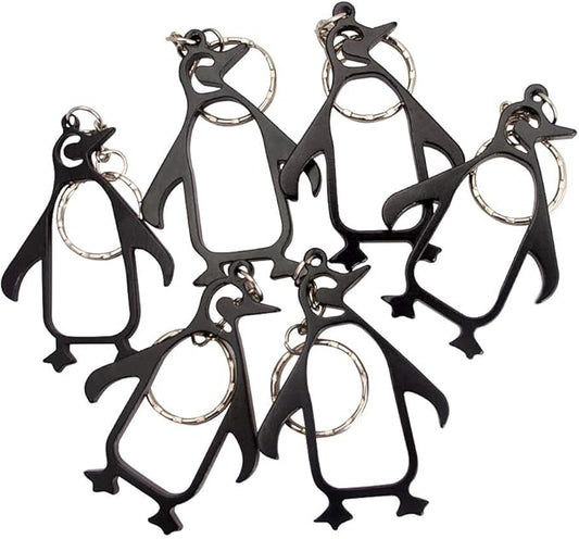 SWATOM Penguin 6PCS Bottle Opener Keychain Beer Openers Tool Key Chain Ring Accessories