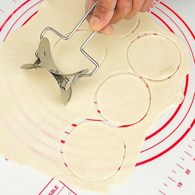 Stainless Steel Large Dumpling Skin Dough Circle Roller Machine Cutters Home Baking Maker Kitchen Pie Pizza Pastry Rolling Tools