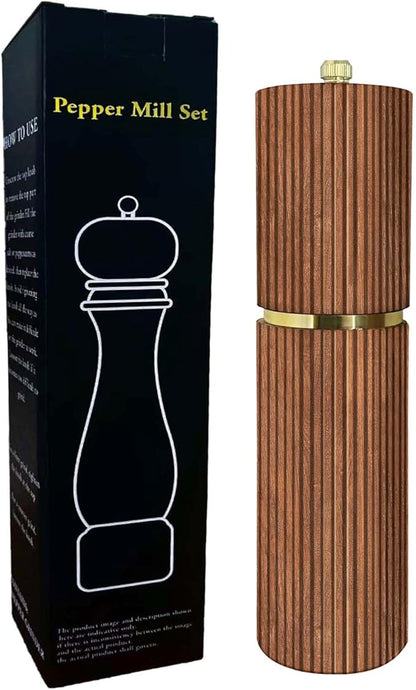 Wooden Pepper Grinder Pepper Mill,Adjustable Coarseness Salt Pepper Grinder Shaker Pepper Grinder Refillable,Acacia Wood Salt Grinder for Your Kitchen - Image 4