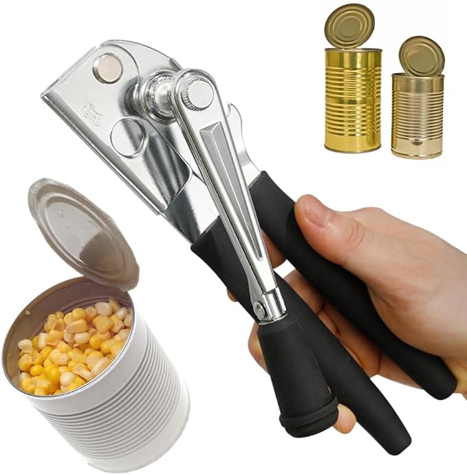 NUFR Crank Can Openers Manual,Heavy Duty Commercial Can Opener with Rubber-coated Long Handles - Image 4