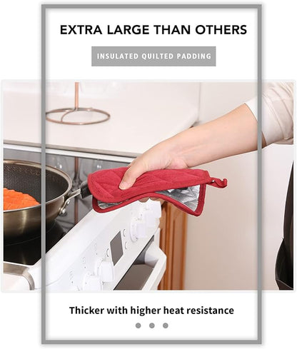 Joyhalo 6 Pack Pot Holders for Kitchen,Cotton Oven Holder with Great Heat Resistance,Non Slip Hot Pads for Kitchen Clearance,Dark Red - Image 4
