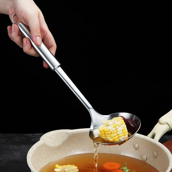 Stainless Steel Ladle, Berglander Soup Ladle, Cooking Ladle, Kitchen Ladle, Metal Soup Spoon For Cooking Non-Stick And Heat Resistant, Dishwasher Safe, Easy to Clean - Image 7