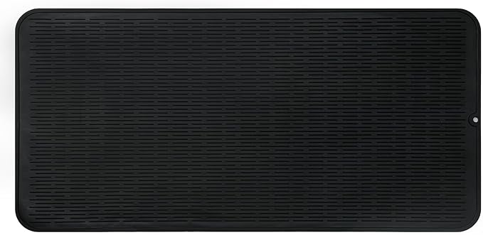 MicoYang Silicone Dish Drying Mat for Multiple Usage,Easy clean,Eco-friendly,Heat-resistant Silicone Mat for Kitchen Counter or Sink,Refrigerator or Drawer Liner Black 5XL 36inches x 18inches by MicoYang