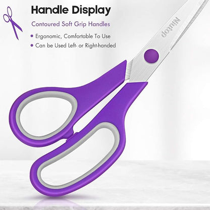 Scissors Bulk Set of 100-Pack, Niutop 8" Multipurpose Sharp Sewing Craft Fabric Scissors for Office Home High/Middle School Student Office Teacher Art Supplies, Soft Comfort-Grip Right/Left Handles - Image 4