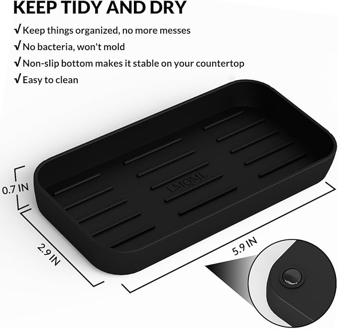 LMQML Soap Dispenser - 2 Pack, Antique Design Thick Glass Hand Soap Dispensers with Sturdy Tray; 304 Rust Proof Stainless Steel Black Pump, 12Pcs Stickers, for Kitchen, Bathroom - Image 4