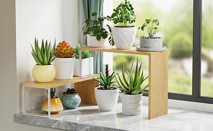 Cabinet Organizer Shelf, 2-Tier Kitchen Counter Organizer Corner Shelves Coffee Bar Organizers for Countertop Kitchen Storage Spice Rack - Image 6