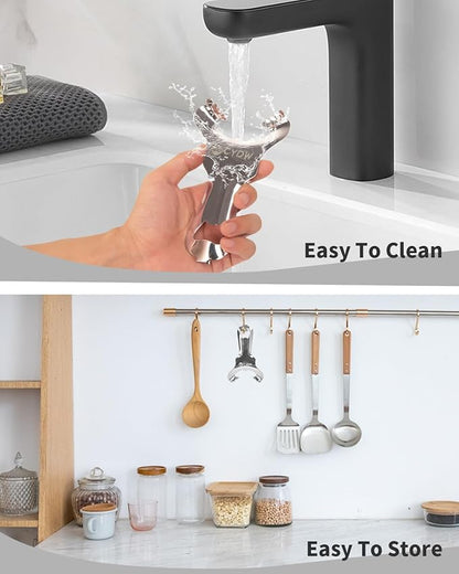 CYDW Mason Jar Opener Tool with No Lid Dents or Damage, Can Opener Manual Multi-Purpose, Easy Twist Manual Handheld Top Remover Utensil, Canning Supplies Tools and Bottle Opener, Made For Lifetime