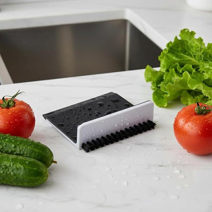 Black Kitchen Sink Squeegee Cleaner Countertop Brush Wiper Vegetable Cleaning Brush Wiper Home Kitchen Tool Accessories Fruit and Vegetable Cleaning Brushes - Image 2
