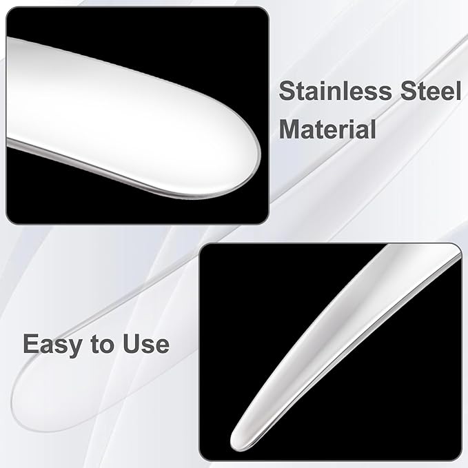 Pndeyo 3pcs Mini Stainless Steel Makeup Spatula, Reusable Cosmetic Cream Spatulas Spoon, Skincare Scoop Applicator Facial Massage Beauty Tools for Mixing and Sampling Face Eye Cream- Silver