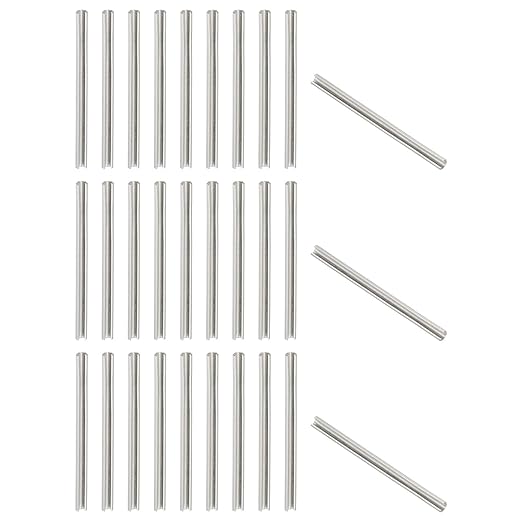 PATIKIL Slotted Spring Pin, 50 Pcs 1/8" x 1-3/4" (3.2mm x 45mm) 304 Stainless Steel Split Roll Pins Spring Dowel for Home Improvement Automotive Machine Repair, Silver