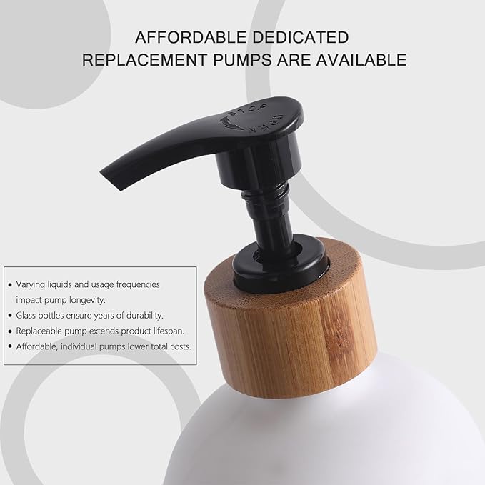 MOMEEMO Soap Dispenser Set, Contains Hand and Dish Soap Dispenser, Suitable for Kitchen Decor. (Black & White) - Image 5
