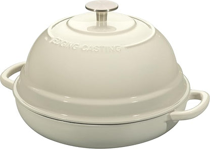 EDGING CASTING Enameled Cast Iron Dutch Oven Pot with Lid, Round Bread Oven for Homemade Sourdough Bread Baking, 6 Quart, White - Image 2