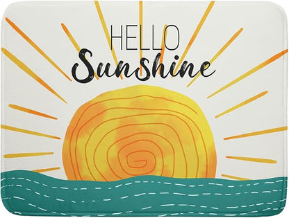 Summer Seaside Sunset over Sea Dish Drying Mat for Kitchen Counter,Hello Sunshine Drying Mat 18 x 24 Inch with Absorbent Reversible Microfiber Drying Pad for Coffee Bar by Anyako
