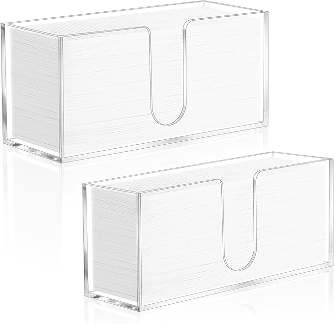 2PACK Paper Towel Holder, Countertop Paper Towel Dispenser Bathroom Paper Hand Towels Dispensers Clear Acrylic Napkin Holder Suitable for Z-fold, C-fold or MultiFold Trifold for Bathroom Kitchen by Unknown