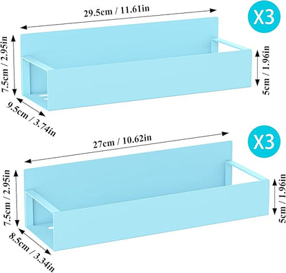 HuggieGems 6 Pack Magnetic Spice Storage Rack Organizer for Refrigerator and Oven, Blue Fridge Organizers and Storage - Image 7