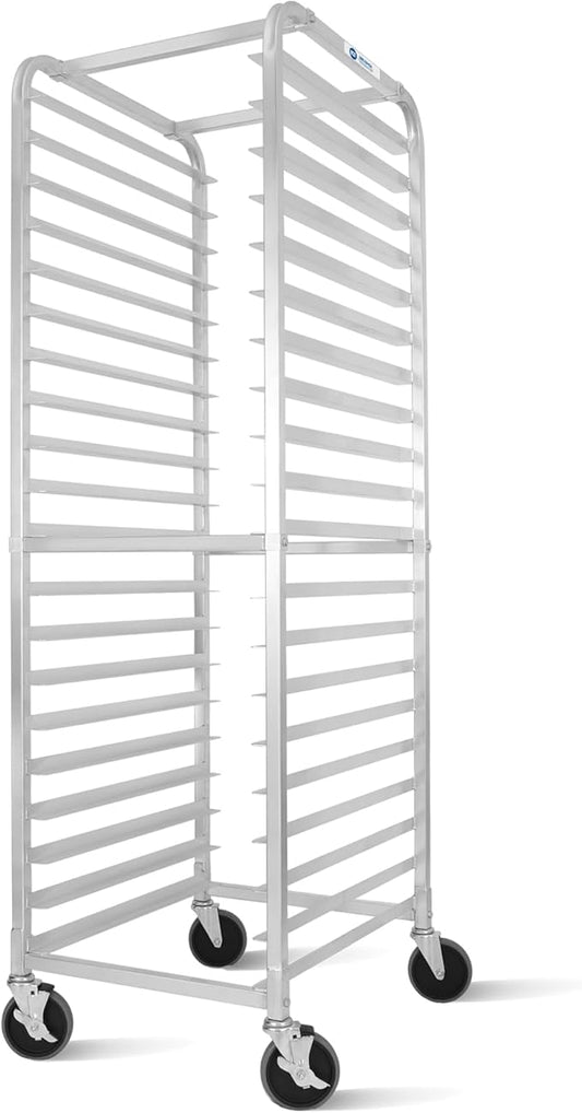 BIEAMA 20-Tier Sheet Pan Rack, NSF Bun Pan Rack, Aluminum Bakery Rack, Home Commercial Kitchen Bakery Cooling Rack, 4 Wheels by BIEAMA