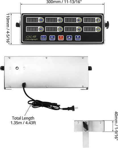 QWORK Digital Kitchen Timer - 8-Channel Multi-Timer with Waterproof Panel, Adjustable Volume - Image 7