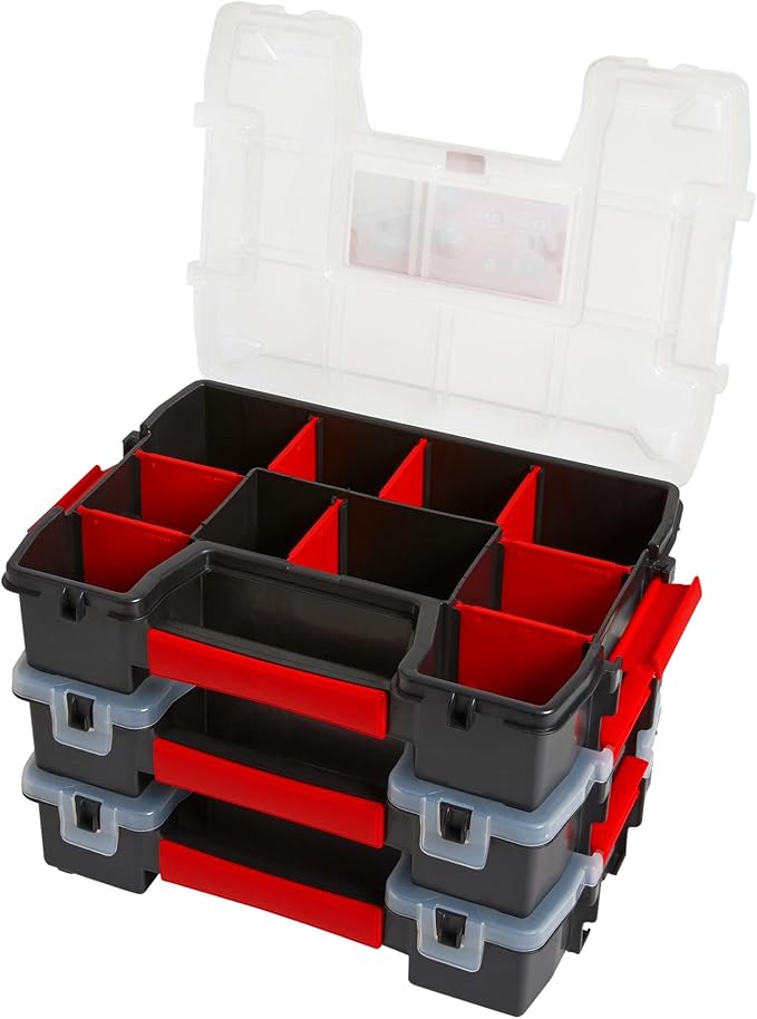 CRAFTSMAN Storage Organizer, Small Parts Organizer, 3-Packs with 10-Compartments, Lid Includes Secure Latch (CMST60964M) - Image 3