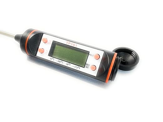 2-in-1 Digital Kitchen Thermometer - Waterproof for Meat, Soup, Tea; Switchable with Backlight for BBQ & Home Brewing
