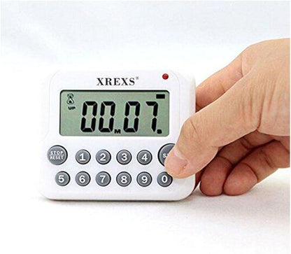 XREXS Digital Kitchen Timer Magnetic Countdown Up Cooking Timer Clock with Magnet Back and Clip, Loud Alarm, Large Display Minutes and Seconds Directly Input-White (2 Pcs, Battery Included) PS-367 - Image 7