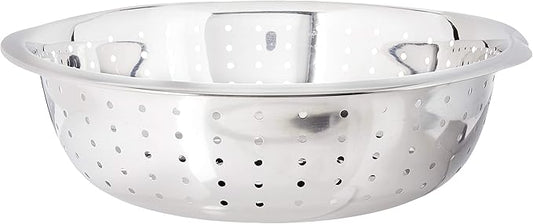 Winco Chinese Colander with 5mm Holes, 13-Inch, Stainless Steel, Medium