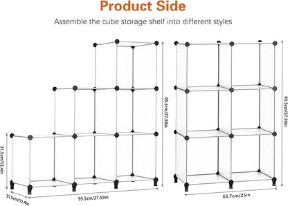 HOMIDEC 6-Cube Storage Organizer, Closet Organizer Storage Shelf Bookcase Bookshelf with Metal Hammer, Storage Cubes Organizer Cabinet for Kids, Closet, Bedroom, Bathroom, (11.8x11.8x11.8 inch) - Image 3