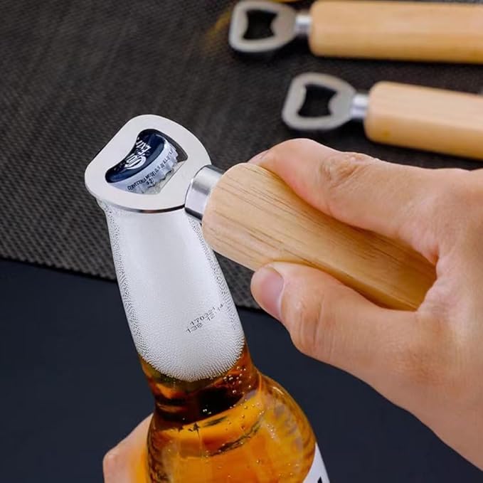 Wood Wine Bottle Opener, Beer Bottle Openers, Cider, Soft Drinks Bottle Opener for Home, Bar, Restaurant，Wedding Favors ，Wood Handle Handheld (set of 35) - Image 5