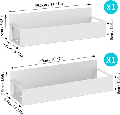 HuggieGems 2 Pack Magnetic Spice Storage Rack Organizer for Refrigerator and Oven, White Fridge Organizers and Storage - Image 7