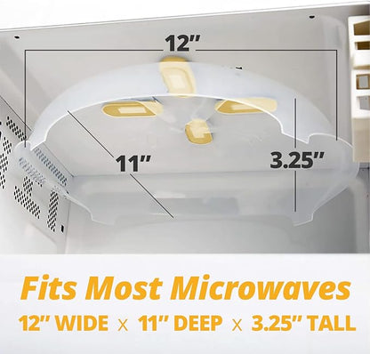 HOVER COVER Magnetic Microwave Cover for Food | Clear Microwave Splatter Cover | Microwave Plate Cover with Steam Vents | Food Grade Dish Cover | BPA-Free | Dishwasher Safe | Orange - Image 2