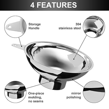 Serinar Canning Funnel with Stainless Steel Filter for Wide Mouth Mason Jars - Kitchen Filling Stainless Steel Wide Mouth Funnel（for Wide Mouth Mason Jars） - Image 3