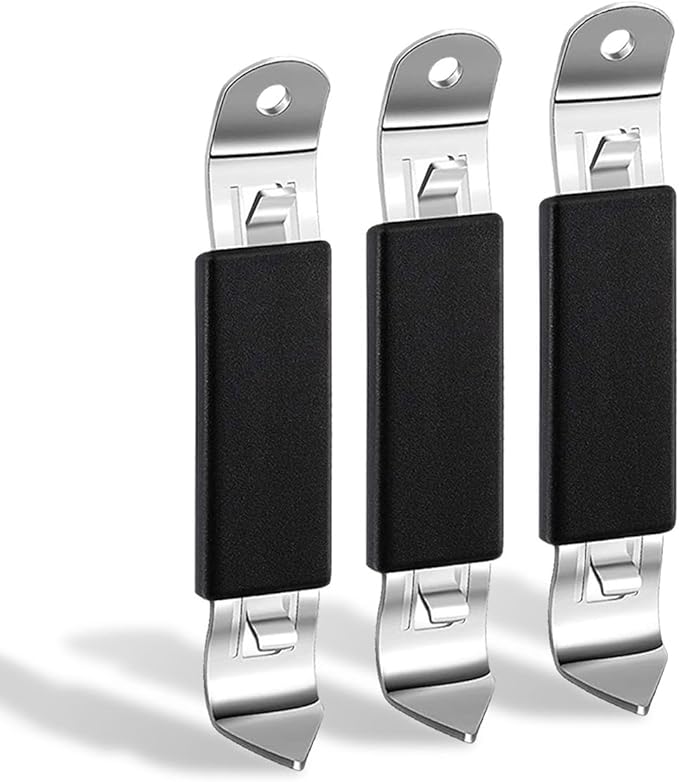 KTOJOY 3 Pack Magnetic Bottle Openers Stainless Steel Flat Bottle Opener, Solid and Beer Openers Small Bottle Opener Can Tapper with Magnet for Camping and Traveling by KTOJOY