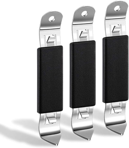 KTOJOY 3 Pack Magnetic Bottle Openers Stainless Steel Flat Bottle Opener, Solid and Beer Openers Small Bottle Opener Can Tapper with Magnet for Camping and Traveling by KTOJOY