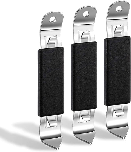 KTOJOY 3 Pack Magnetic Bottle Openers Stainless Steel Flat Bottle Opener, Solid and Beer Openers Small Bottle Opener Can Tapper with Magnet for Camping and Traveling by KTOJOY