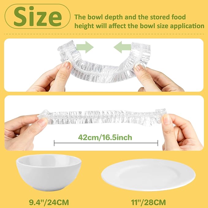 MAQIHAN 300 Bowl Covers Bread Proofing - Medium Plastic Wrap Food Sourdough Bread Baking Bread Rising Elastic Reusable Plate Covers Outdoor Food Fresh Keeping Bags Shower Cap Hair Deep Conditioning - Image 2