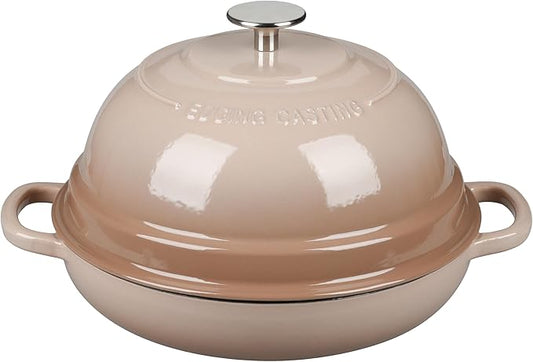 EDGING CASTING Enameled Cast Iron Dutch Oven Pot with Lid, Round Bread Oven for Homemade Sourdough Bread Baking, 6 Quart, Mocha by EDGINGCOOKWARE
